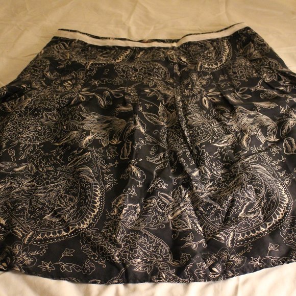 Black and White Silk Lined Esprit Skirt - Picture 1 of 4